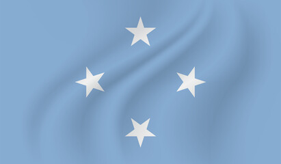 Grunge painted Micronesia vector flag