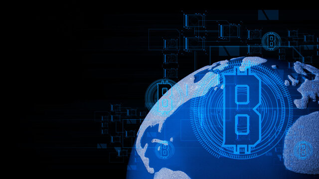 global earth map with trade money financial business network and technology concept, ai and system, bitcoin cryptocurrency, world of dollar finance - Powered by Adobe