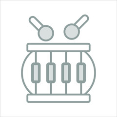 drum icon, modern style Christmas and New Year line icon, Isolated winter holiday symbols