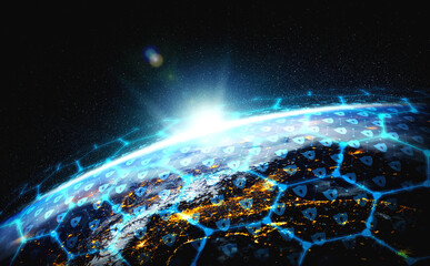 Cyber security technology and online data protection in innovative perception . Concept of...