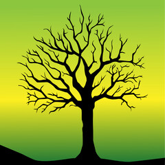 silhouette tree vector illustration art	