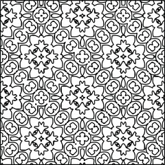 Geometric vector pattern with triangular elements. Seamless abstract ornament for wallpapers and backgrounds. Black and white colors. 