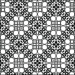Geometric vector pattern with triangular elements. Seamless abstract ornament for wallpapers and backgrounds. Black and white colors. 