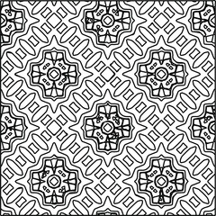 Geometric vector pattern with triangular elements. Seamless abstract ornament for wallpapers and backgrounds. Black and white colors. 