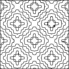  Geometric vector pattern with triangular elements. Seamless abstract ornament for wallpapers and backgrounds. Black and white colors. 