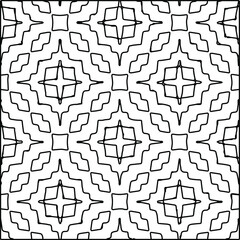  Geometric vector pattern with triangular elements. Seamless abstract ornament for wallpapers and backgrounds. Black and white colors. 