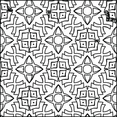  Geometric vector pattern with triangular elements. Seamless abstract ornament for wallpapers and backgrounds. Black and white colors. 