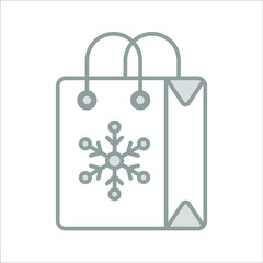 shopping icon, modern style Christmas and New Year line icon, Isolated winter holiday symbols