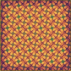 pattern with dark yellow vintage textured floral textile design