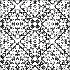  Geometric vector pattern with triangular elements. Seamless abstract ornament for wallpapers and backgrounds. Black and white colors. 