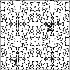 Fototapeta premium Geometric vector pattern with triangular elements. Seamless abstract ornament for wallpapers and backgrounds. Black and white colors. 