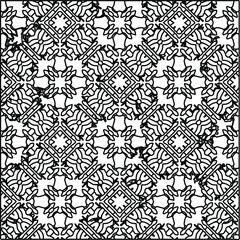 Geometric vector pattern with triangular elements. Seamless abstract ornament for wallpapers and backgrounds. Black and white colors. 