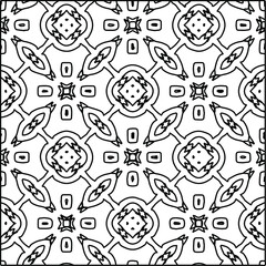  Geometric vector pattern with triangular elements. Seamless abstract ornament for wallpapers and backgrounds. Black and white colors. 