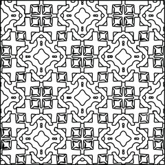  Geometric vector pattern with triangular elements. Seamless abstract ornament for wallpapers and backgrounds. Black and white colors. 