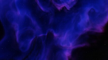 Space background with realistic nebula and shining stars 3d render