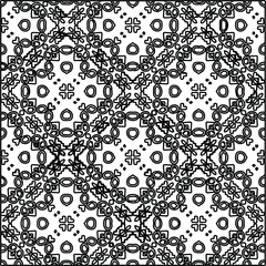  Geometric vector pattern with triangular elements. Seamless abstract ornament for wallpapers and backgrounds. Black and white colors. 