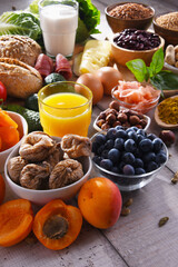 Assorted organic food products on the table