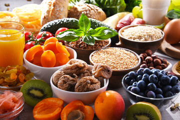 Assorted organic food products on the table