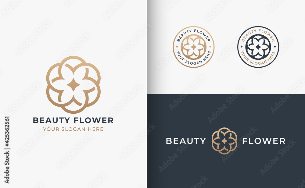 Wall mural hair beauty salon badge logo design