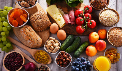 Assorted organic food products on the table