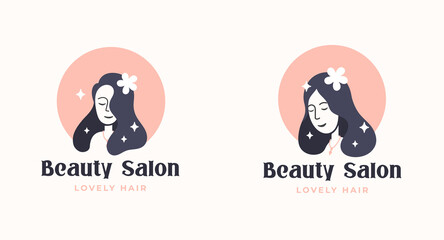 woman hair salon logo design