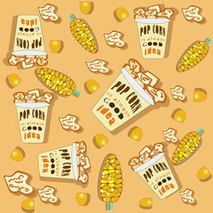 seamless pattern with popcorn