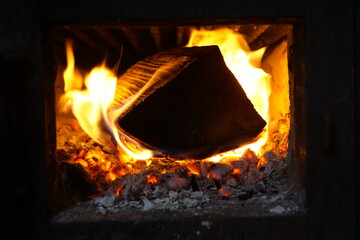 Firelog in flames!