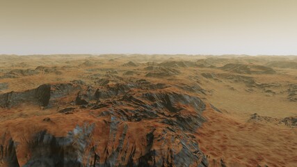 cosmic landscape, realistic exoplanet, abstract cosmic texture 3d render