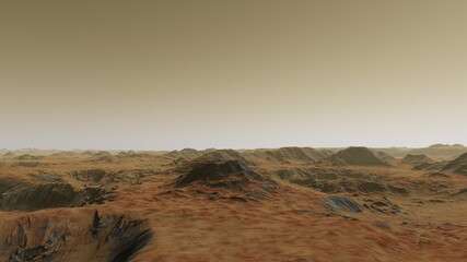 cosmic landscape, realistic exoplanet, abstract cosmic texture 3d render