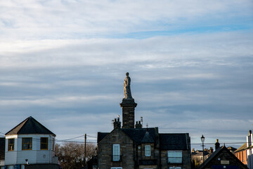 The monument to and statue of Admiral Lord Collingwood in Tynemouth England