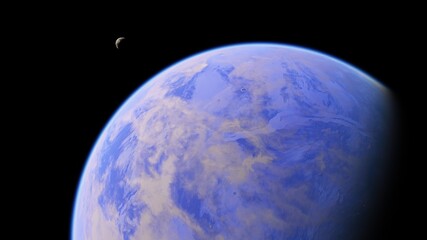 Planets and galaxy, science fiction wallpaper, beauty of deep space 3d render