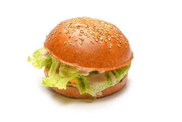 Hamburger isolated on a white background.