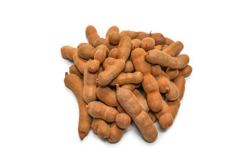 Sweet tamarind isolated on white background.