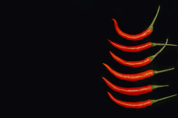 hot chili pepper on a colored background with a place under the text 