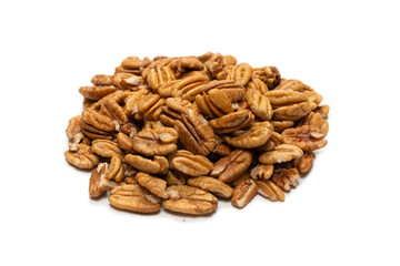 Pecan-nut isolated on white background.