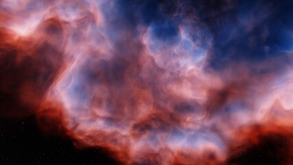 Space background with nebula and stars, nebula in deep space 3d render