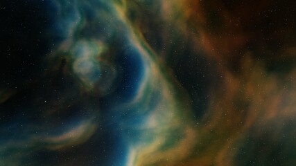 nebula in deep space, abstract colorful background 3d render