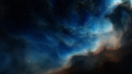 nebula in deep space, abstract colorful background 3d render