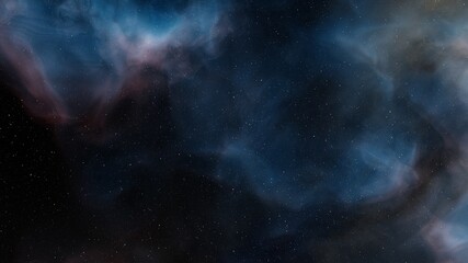 Naklejka na ściany i meble nebula in deep space, abstract colorful background 3d render