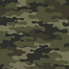 Classic camouflage seamless pattern. Abstract camo hakki. Military texture. Print on fabric on clothes. Vector illustration