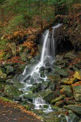 Obraz na płótnie Canvas Nice creek near Bila strz waterfall on Bily creek in Sumava national park