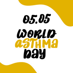 Creative Concept illustration Of World Asthma Day With Inhaler And Stylish Text on Isolated Background.