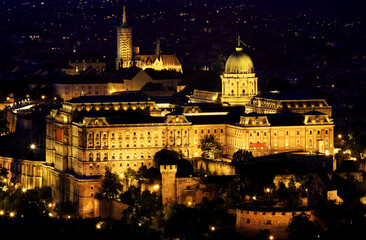 Fototapeta na wymiar Falling night over Budapest, Hungary, Europe
