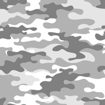 Camouflage pattern. Abstract camo from gray spots. Military texture. Print  for fabric and clothing. Vector illustration Stock Vector | Adobe Stock