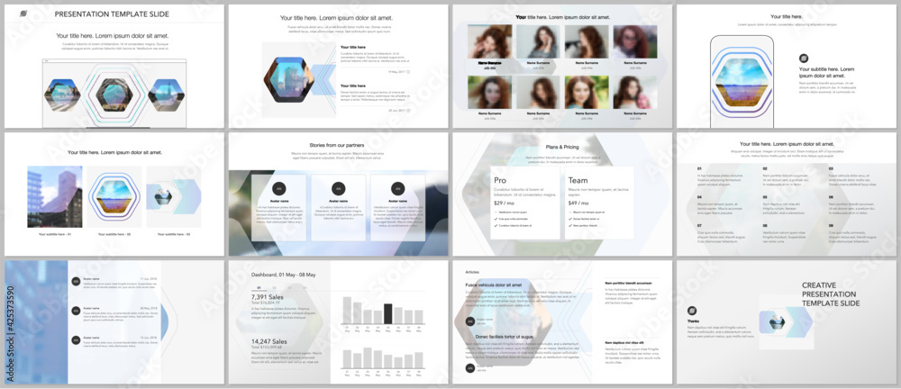 Wall mural vector templates for website design, presentations, portfolio. templates for presentation slides, fl
