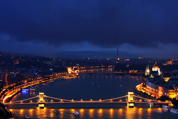 Night cityscape of Budapest, Hungary, Europe