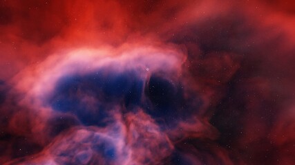 Space background with nebula and stars, nebula in deep space 3d render