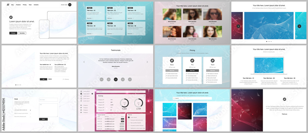 Canvas Prints vector templates for website design, presentations, portfolio. templates for presentation slides, fl
