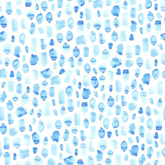Seamless watercolor pattern with hand made dots and smears