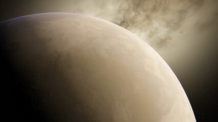 Planets and galaxy, science fiction wallpaper 3d render